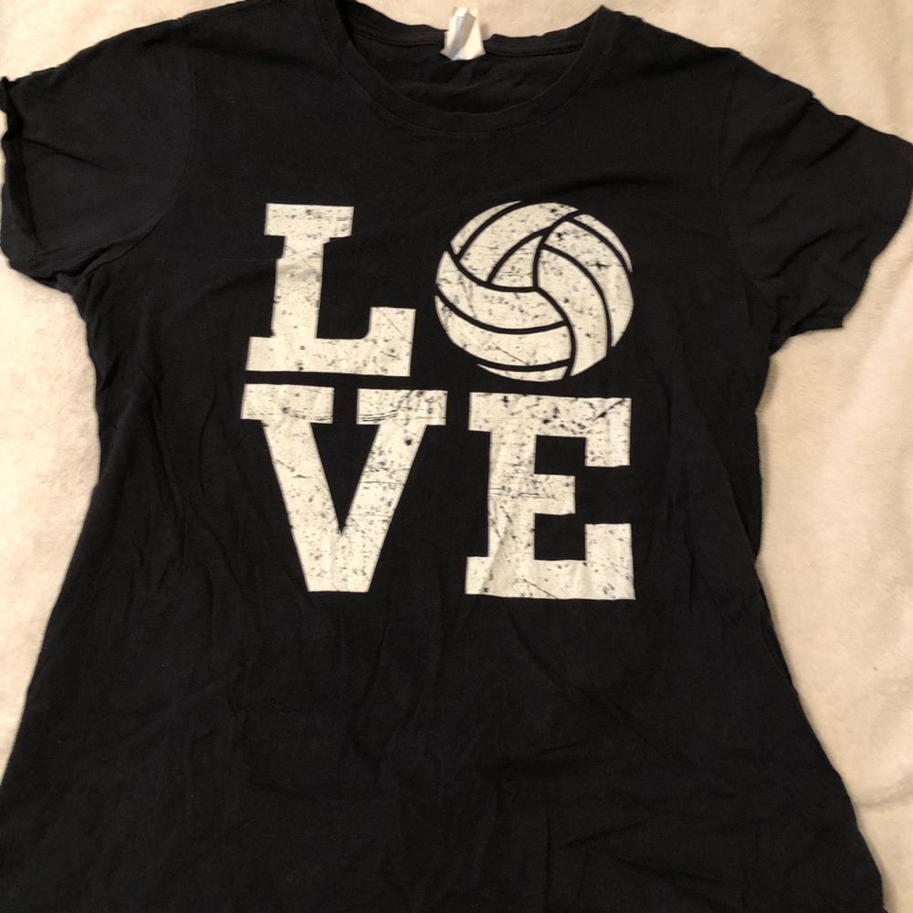 LOVE Volleyball Graphic Tee in Black and White